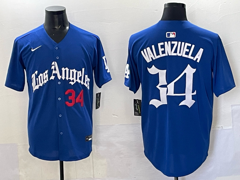Men Los Angeles Dodgers #34 Valenzuela Blue 2025 Nike MLB Jersey style 003->los angeles dodgers->MLB Jersey